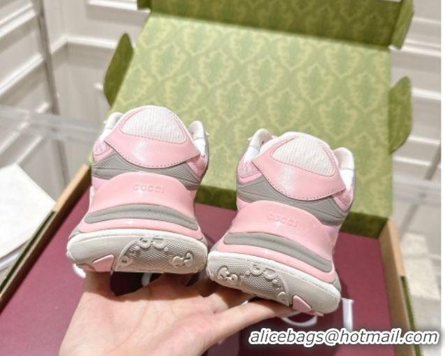 Good Quality Gucci 2.0 Sneakers in Mesh and Leather Pink/Grey 1021015