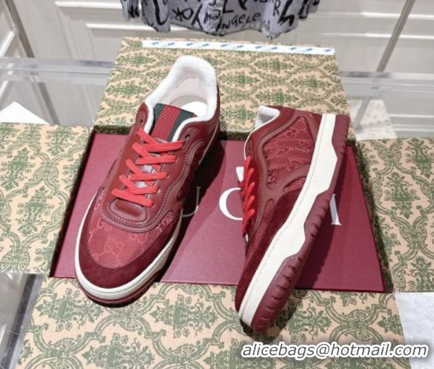 Big Discount Gucci Re-Web Sneakers in GG Nylon and Suede Red 1021022