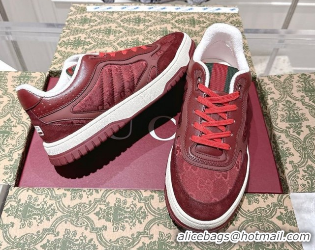 Big Discount Gucci Re-Web Sneakers in GG Nylon and Suede Red 1021022