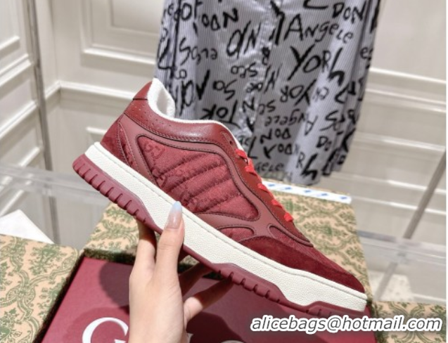 Big Discount Gucci Re-Web Sneakers in GG Nylon and Suede Red 1021022