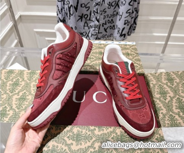 Big Discount Gucci Re-Web Sneakers in GG Nylon and Suede Red 1021022