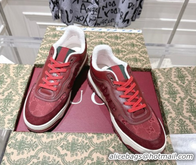 Big Discount Gucci Re-Web Sneakers in GG Nylon and Suede Red 1021022