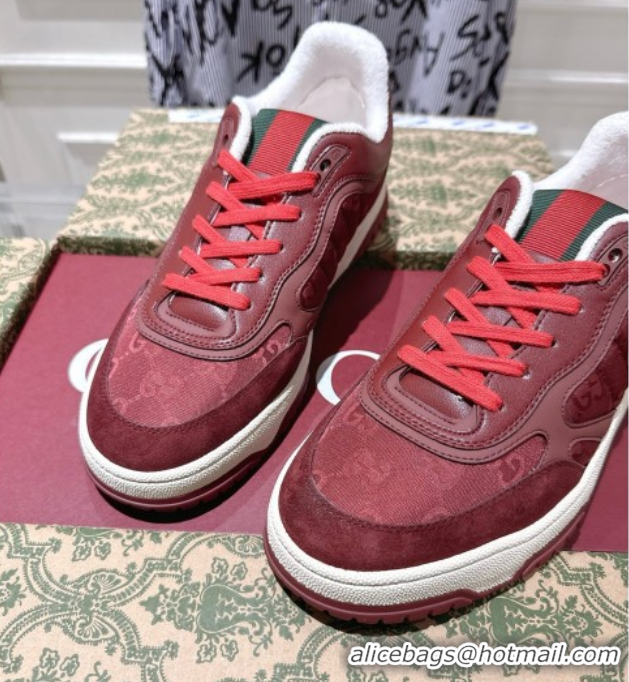 Big Discount Gucci Re-Web Sneakers in GG Nylon and Suede Red 1021022