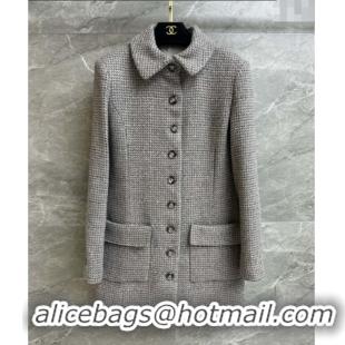 Unique Grade Chanel Wool Tweed Coat CH112114 Grey 2025