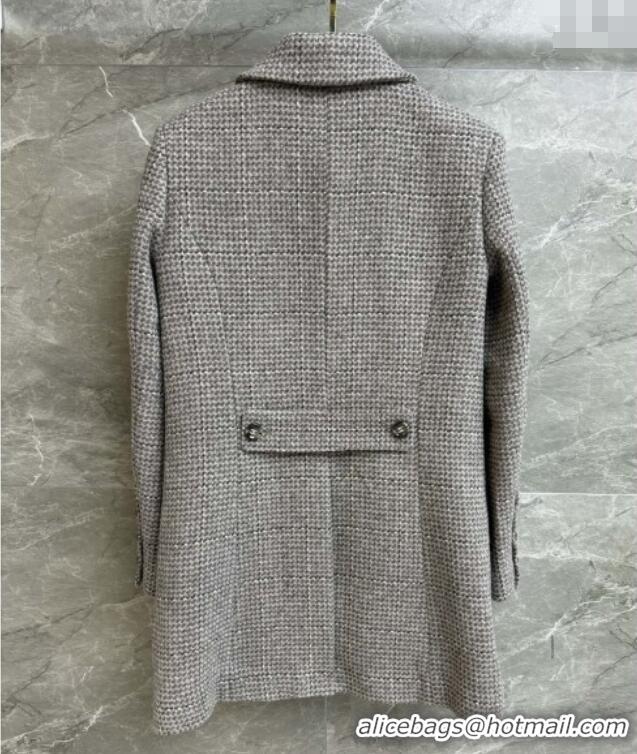 Unique Grade Chanel Wool Tweed Coat CH112114 Grey 2025