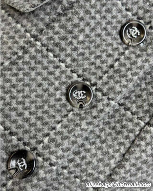 Unique Grade Chanel Wool Tweed Coat CH112114 Grey 2025