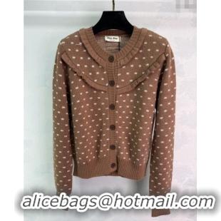 Traditional Specials Miu Miu Wool Dotted Cardigan 0814 Brown 2025