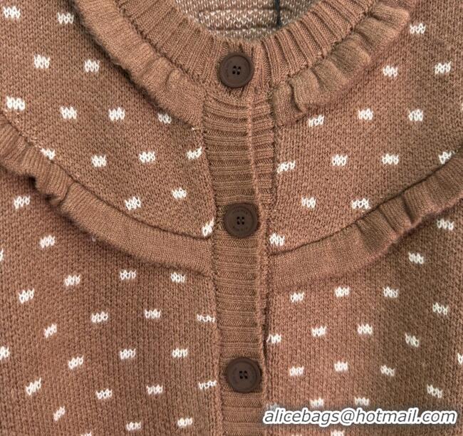 Traditional Specials Miu Miu Wool Dotted Cardigan 0814 Brown 2025