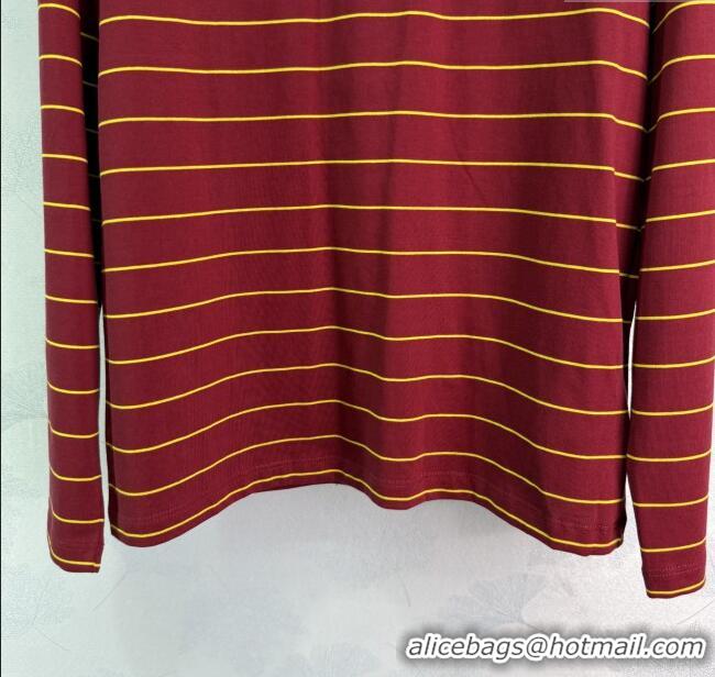 Buy Fashionable Miu Miu Striped Cotton Sweatshirt 0813 Red 2025