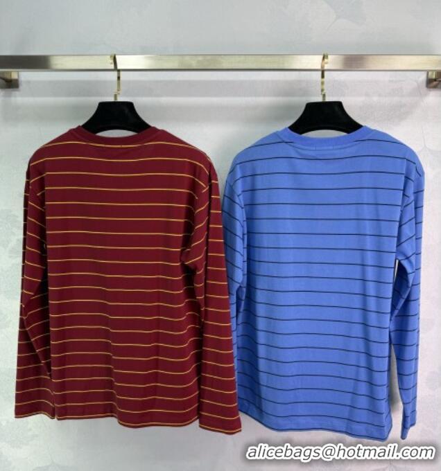 Hot Sell Cheap Miu Miu Striped Cotton Sweatshirt 0813 Blue 2025