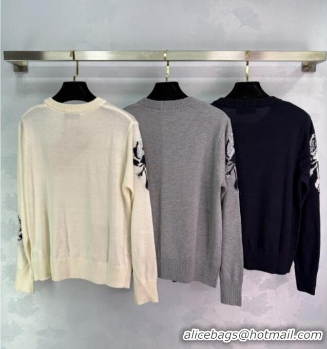 Super Quality Miu Miu Wool Cardigan with Embroidery 0813 Black 2025