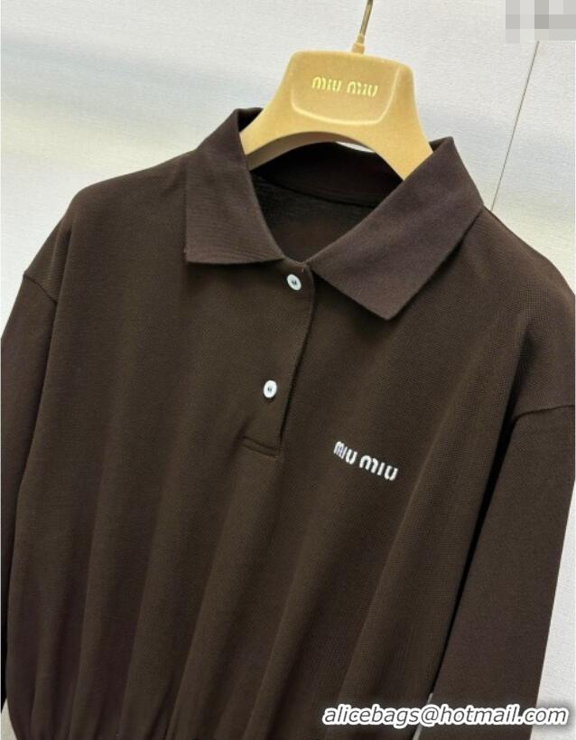 Super Quality Miu Miu Polo Dress 0813 Coffee 2025