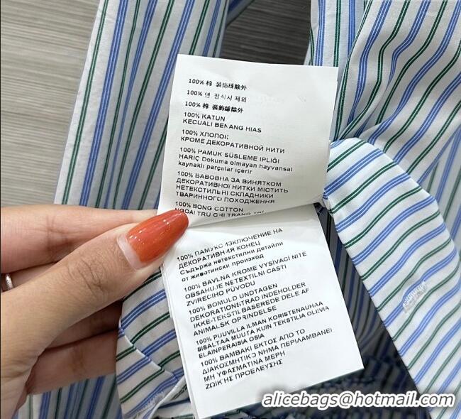 Reasonable Price Miu Miu Striped Shirt Dress 0814 Blue 2025