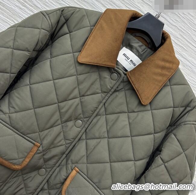 Fashion Discount Miu Miu Padded Jacket M82101 Green 2025