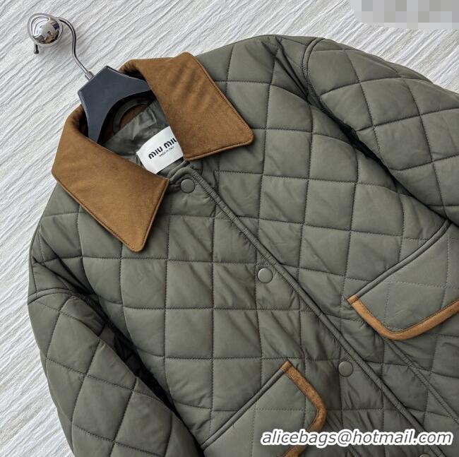 Fashion Discount Miu Miu Padded Jacket M82101 Green 2025