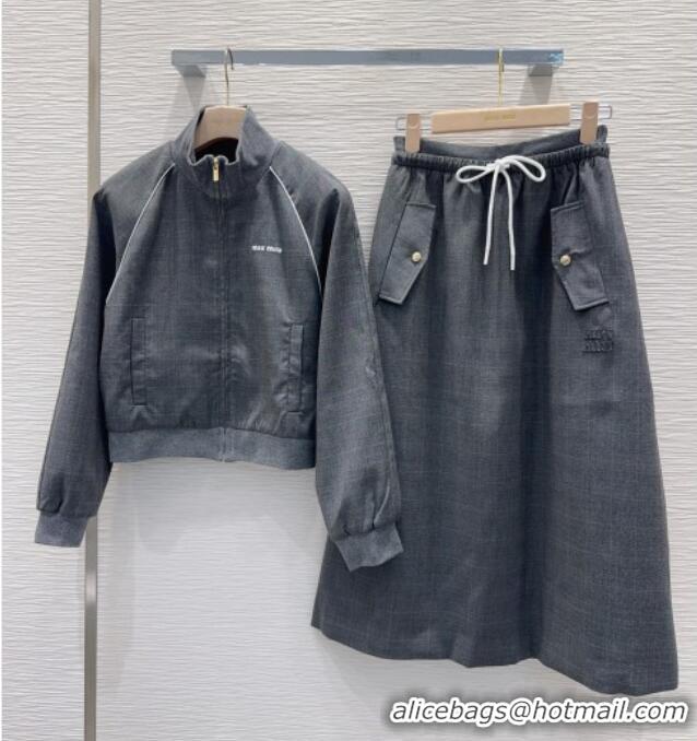Top Quality Miu Miu Skirt M082918 Grey 2025