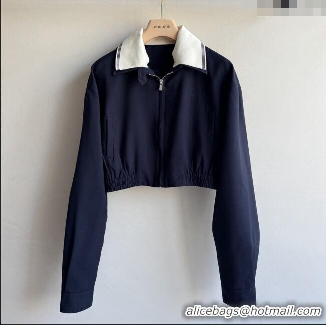 Luxury Discount Miu Miu Short Jacket M090104 Blue 2025
