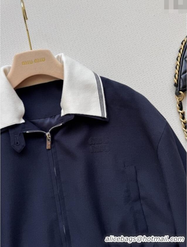 Luxury Discount Miu Miu Short Jacket M090104 Blue 2025