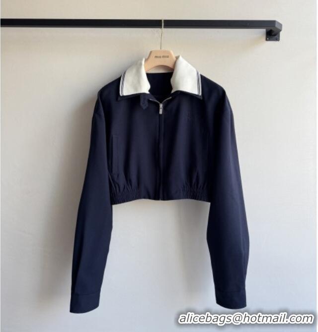 Luxury Discount Miu Miu Short Jacket M090104 Blue 2025
