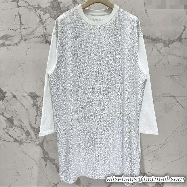 Reasonable Price Miu Miu Crystals Dress S090412 White 2025