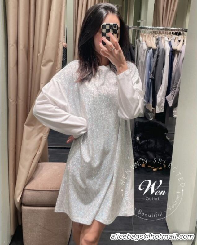 Reasonable Price Miu Miu Crystals Dress S090412 White 2025