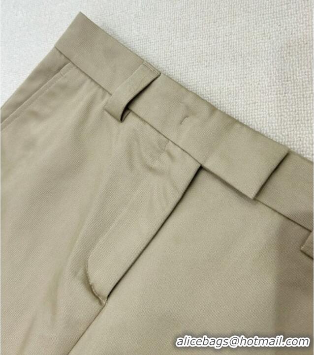 Super Quality Miu Miu Vest and Mini Skirt Set with Plaid Trim MIU090301 Khaki 2025