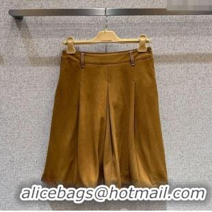 Grade Design Miu Miu Lambskin Suede Mini Skirt MIU090307 Brown 2025
