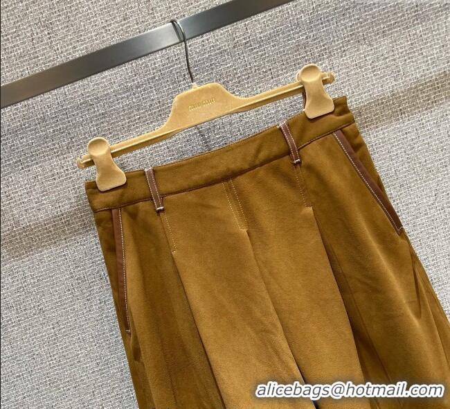 Grade Design Miu Miu Lambskin Suede Mini Skirt MIU090307 Brown 2025