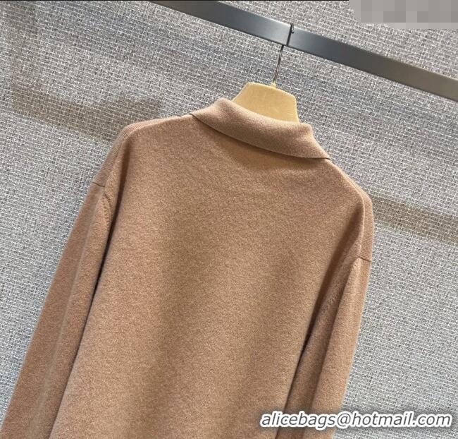 Big Discount Miu Miu Cashmere Polo Sweatshirt MIU090308 Beige 2025