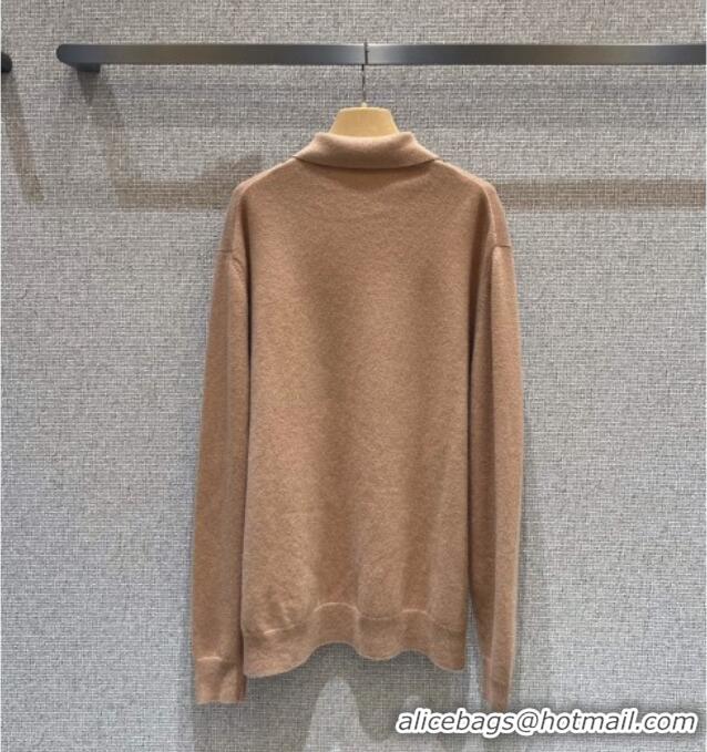 Big Discount Miu Miu Cashmere Polo Sweatshirt MIU090308 Beige 2025
