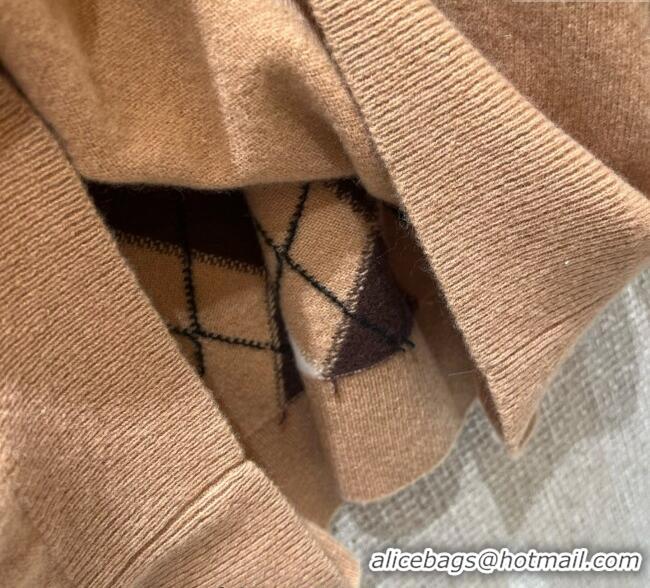 Big Discount Miu Miu Cashmere Polo Sweatshirt MIU090308 Beige 2025