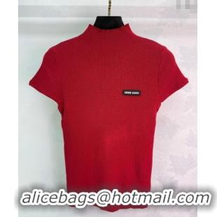 Well Crafted Miu Miu Wool Top MIU090302 Red 2025