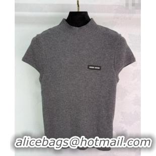 Good Looking Miu Miu Wool Top MIU090302 Grey 2025