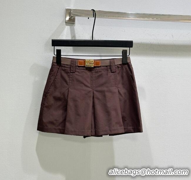 Best Quality Miu Miu Coco Brown Mini Skirt MIU090311 2025