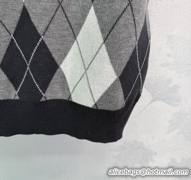 Promotional Miu Miu Wool Cashmere T-Shirt MIU0903016 Black/Grey/White 2025