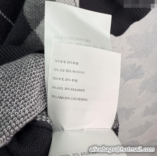 Promotional Miu Miu Wool Cashmere T-Shirt MIU0903016 Black/Grey/White 2025