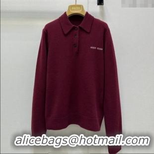 Well Crafted Miu Miu Cashmere Polo Sweatshirt MIU0903017 Red 2025