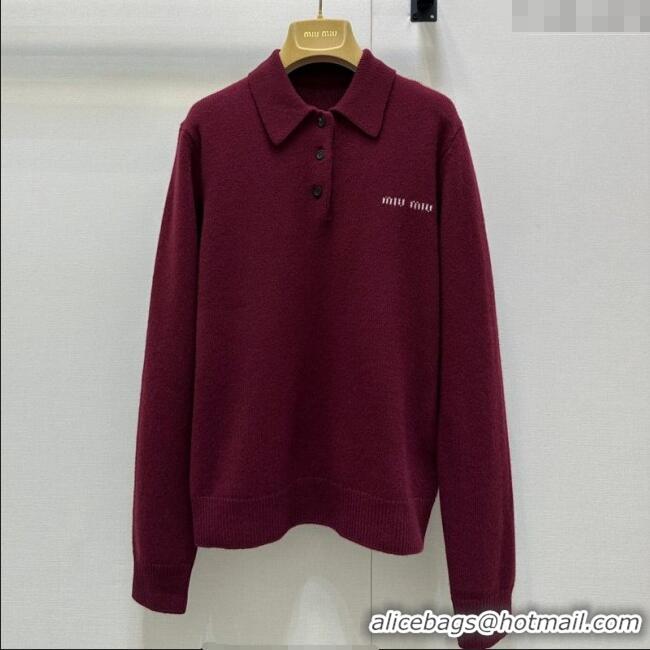 Well Crafted Miu Miu Cashmere Polo Sweatshirt MIU0903017 Red 2025