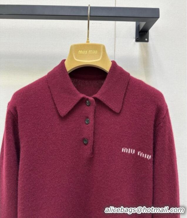 Well Crafted Miu Miu Cashmere Polo Sweatshirt MIU0903017 Red 2025