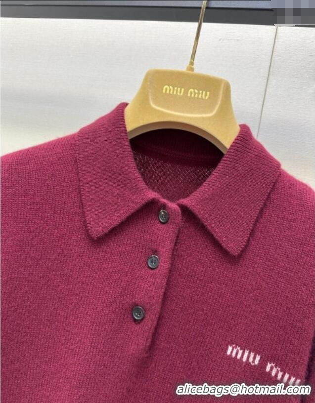 Well Crafted Miu Miu Cashmere Polo Sweatshirt MIU0903017 Red 2025