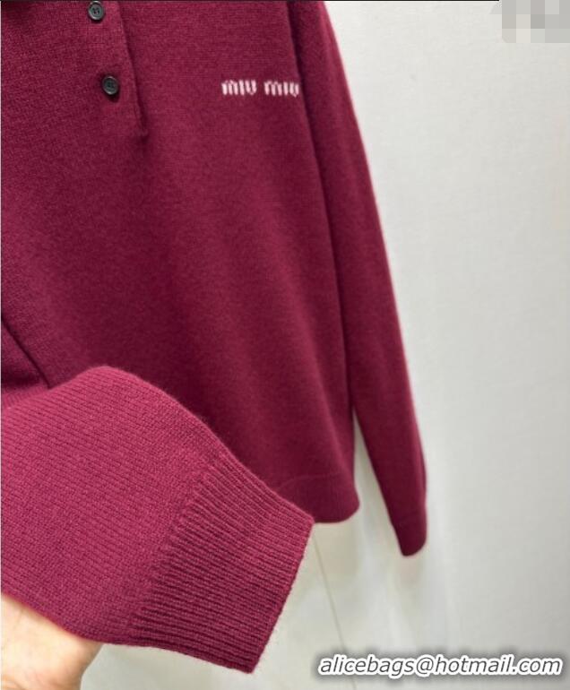 Well Crafted Miu Miu Cashmere Polo Sweatshirt MIU0903017 Red 2025