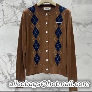 Top Grade Miu Miu Wool Cardigan 0814 Brown 2025