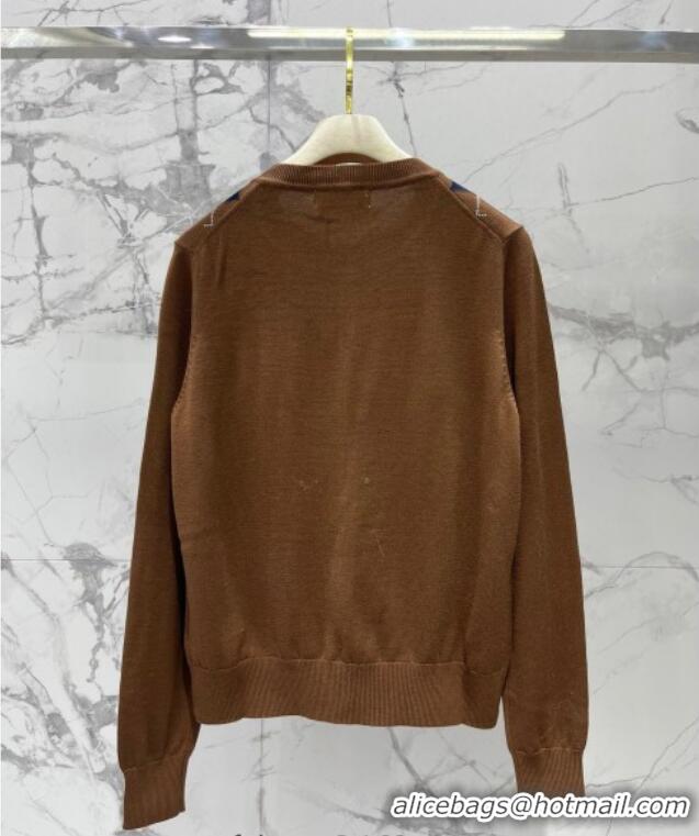 Top Grade Miu Miu Wool Cardigan 0814 Brown 2025