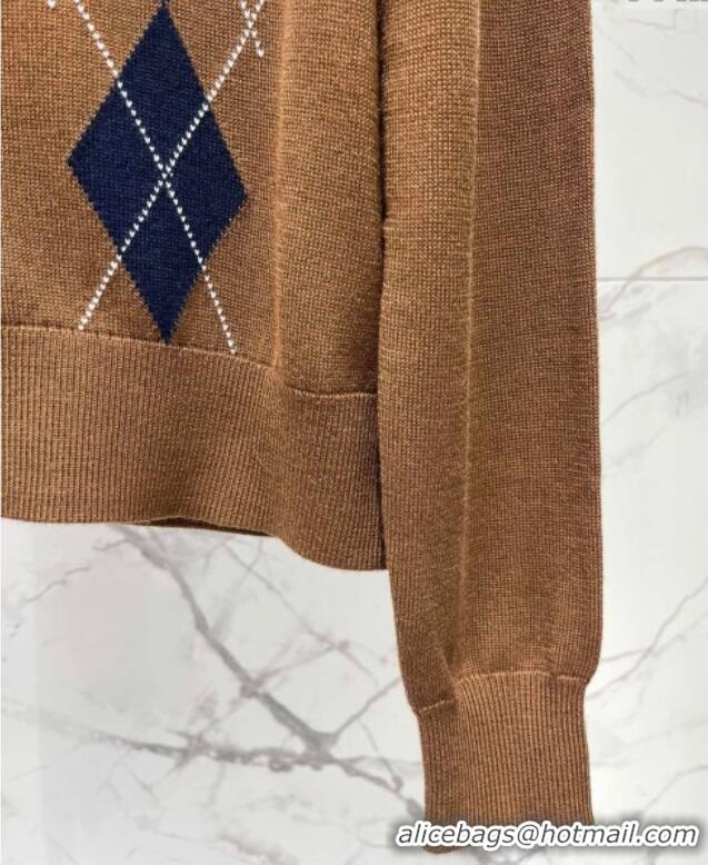 Top Grade Miu Miu Wool Cardigan 0814 Brown 2025