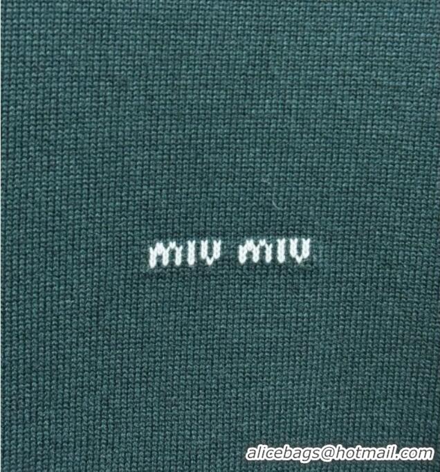 Well Crafted Miu Miu Wool Sweater with Zip MIU0903020 Green 2025