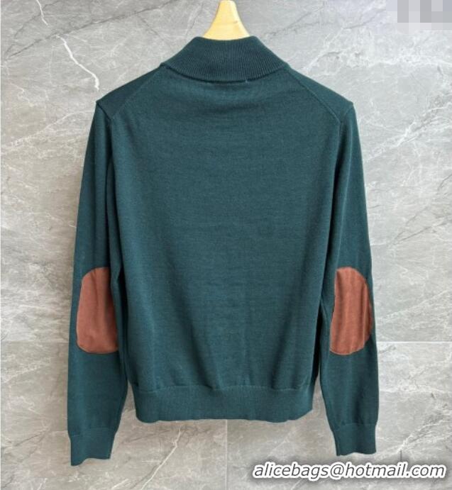 Well Crafted Miu Miu Wool Sweater with Zip MIU0903020 Green 2025