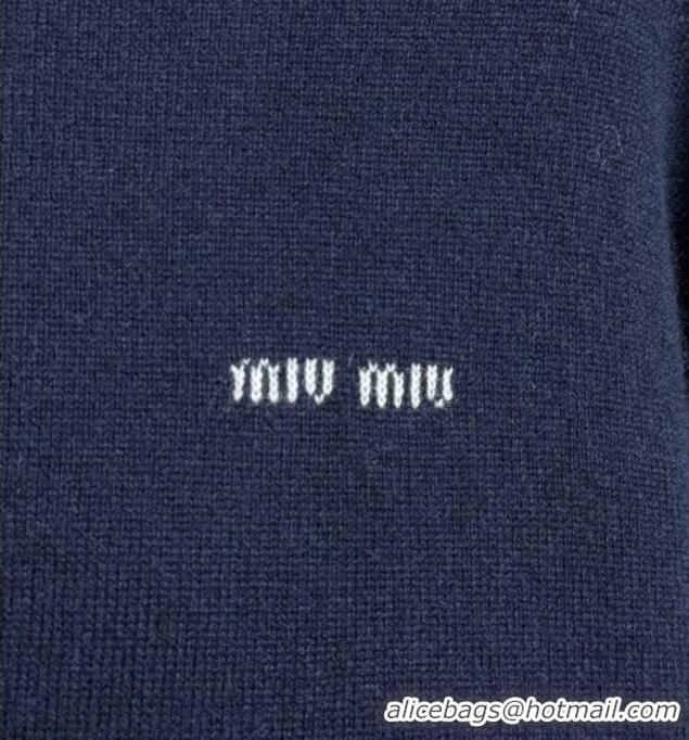 Top Grade Miu Miu Wool Sweater with Zip MIU0903020 Blue 2025