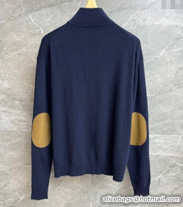 Top Grade Miu Miu Wool Sweater with Zip MIU0903020 Blue 2025