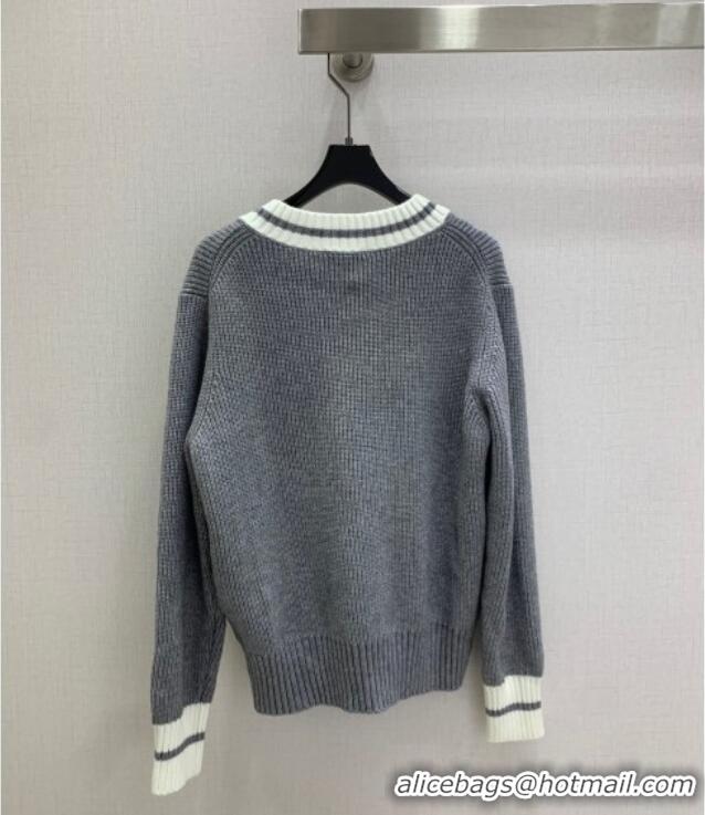 ​Well Crafted Miu Miu Wool V Sweater MIU0903021 Grey 2025