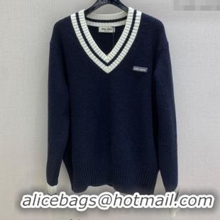 Classic Specials Miu Miu Wool V Sweater MIU0903021 Blue 2025